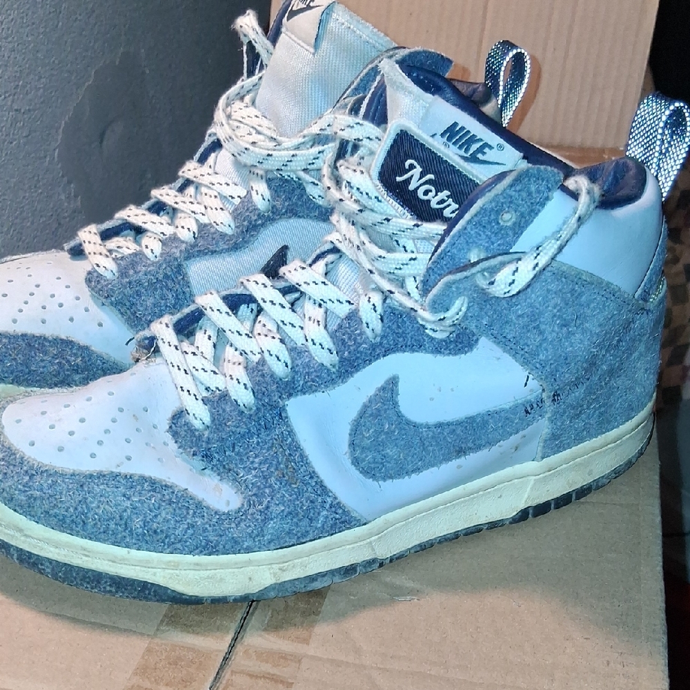 Nike Blue and White High-Top Sneakers